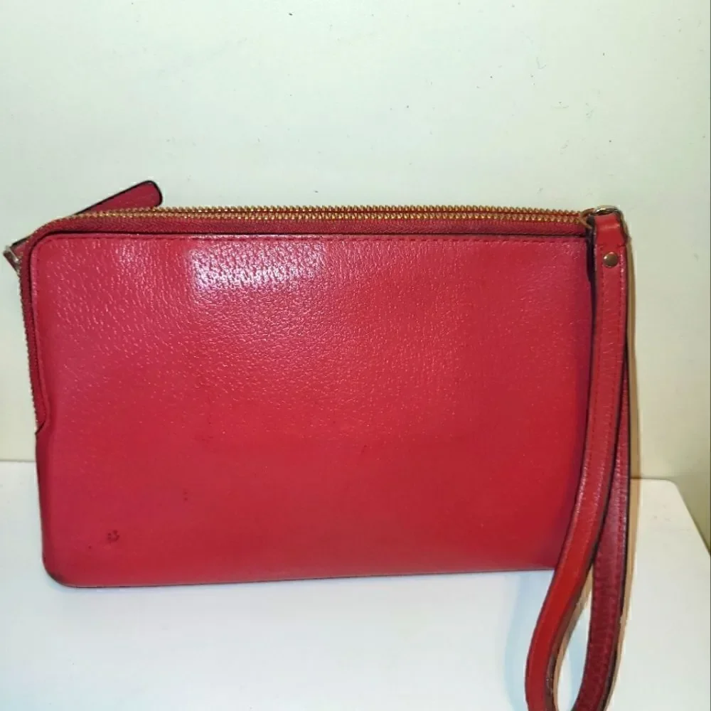 Kate Spade New York Red Leather Wristlet Wallet/Bag Great Condition! Ret.$145